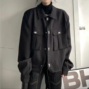 NWT Black Unisex Oversized Relaxed Oversized Casual Jacket